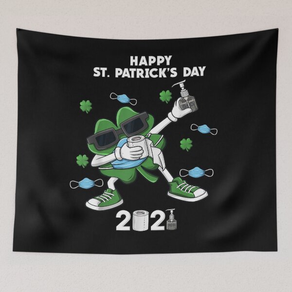 Item preview, St Patrick's Day Dabbing Shamrock In A Mask Boys Kids 2021 designed and sold by ninapfvu.