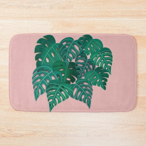 Item preview, Monstera leaves on pink background designed and sold by SJAPhoto.