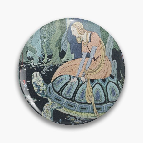 Artikelvorschau, Woman Riding a Tortoise - virginia frances sterret fantasy artwork entworfen und verkauft von Vintage Designs +.