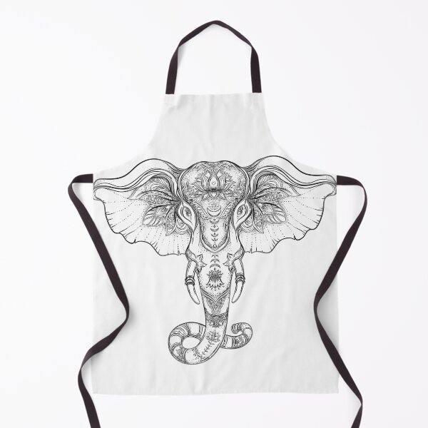 Item preview, Ganesh Black and White Elephant Lord designed and sold by raliceyoga.
