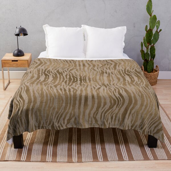 Item preview, Tiger stripes design - brown and gold linen designed and sold by AnnieHochmann.