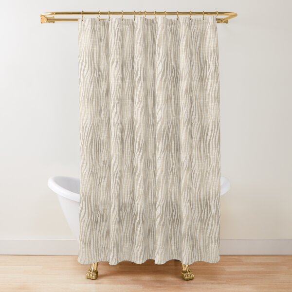 Tiger stripes design - beige linen Shower Curtain