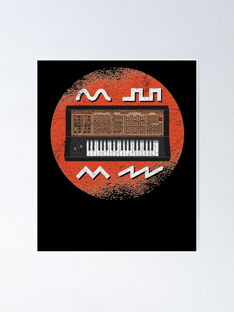 "Analog Retro Synthesizer Envelope Waveforms Synths" Poster for Sale by