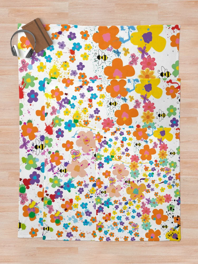 Thumbnail 5 of 6, Throw Blanket, Floral Spring Pattern designed and sold by MaxnGeorge.
