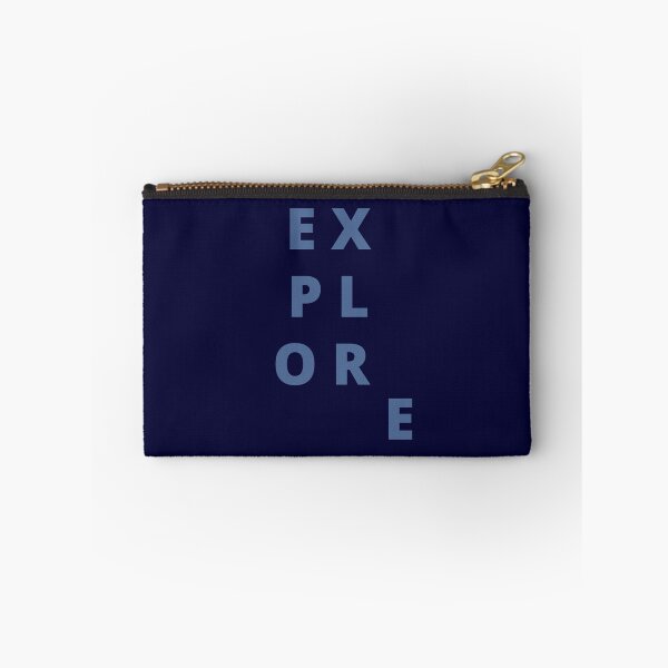 Item preview, Explore. Text only design. Blue capitals. designed and sold by JellyBeenzz.