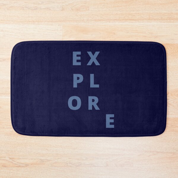 Item preview, Explore. Text only design. Blue capitals. designed and sold by JellyBeenzz.