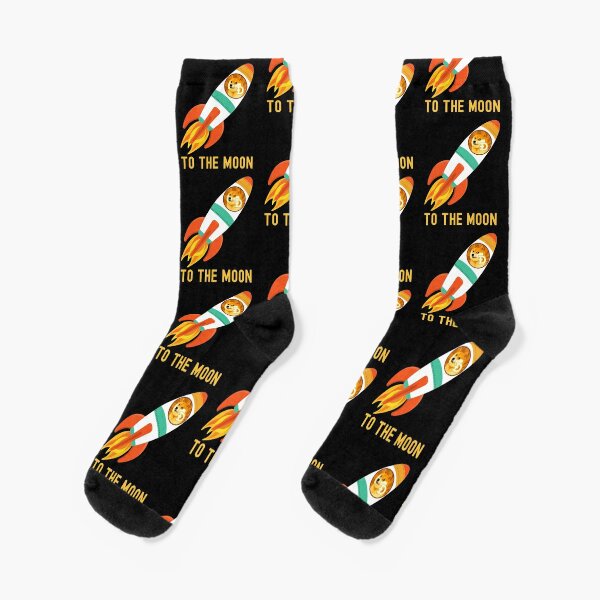 To the Moon Dogecoin - Crypto Currency Gift for Hodl, Hodler, Investors, Traders or Stock Market Enthusiasts Socks