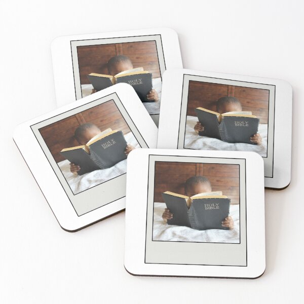 Item preview, little boy reading bible instant photo designed and sold by road-to-faith.