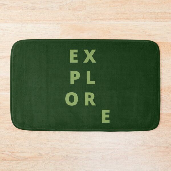 Item preview, Explore. Text only design. Light khaki green capitals. designed and sold by JellyBeenzz.