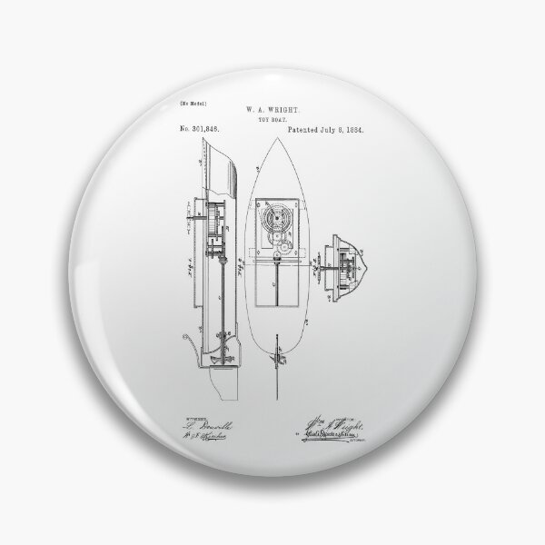 Item preview, W. A. Wright Toy Boat Patent (Black Version) designed and sold by Aliasandco.