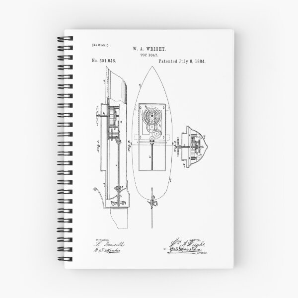 Item preview, W. A. Wright Toy Boat Patent (Black Version) designed and sold by Aliasandco.