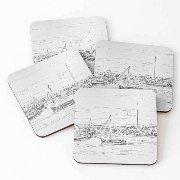 Item preview, Boats on New Quay Beach designed and sold by Robert Petcher Art.