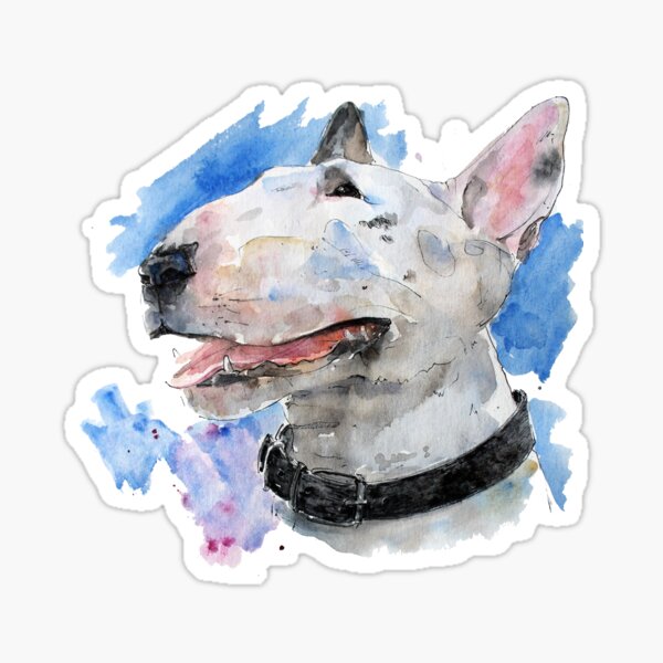 Item preview, Bull terrier watercolor designed and sold by SpottedPilot.