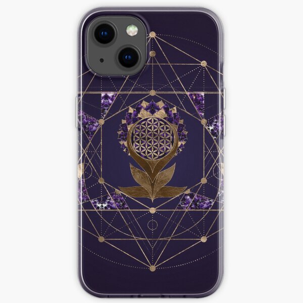 Blume des Lebens Lotus - Heilige Geometrie Ornament iPhone Flexible Hülle