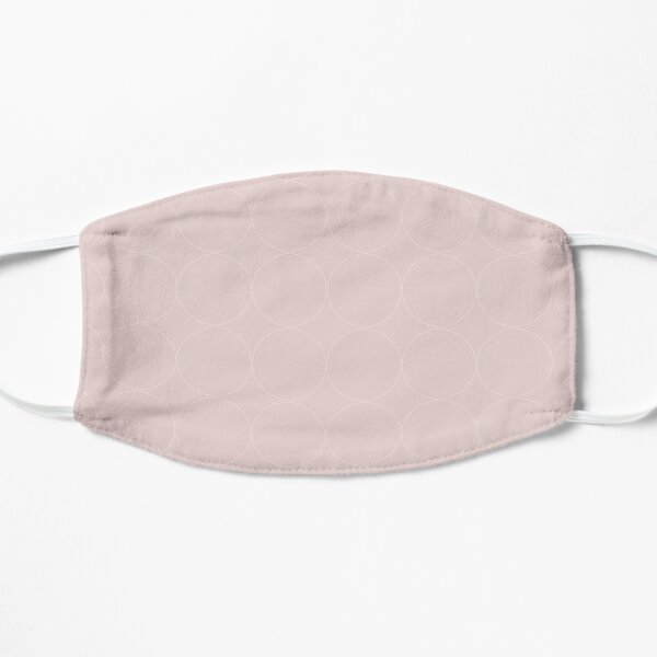 Cottagecore Pink and White Circle Pattern Flat Mask