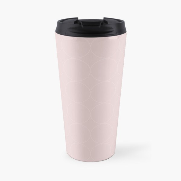 Cottagecore Pink and White Circle Pattern Travel Mug