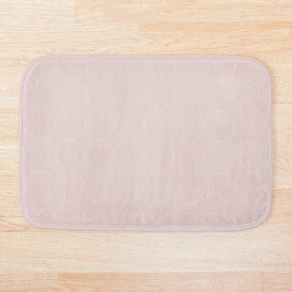 Cottagecore Pink and White Circle Pattern Bath Mat
