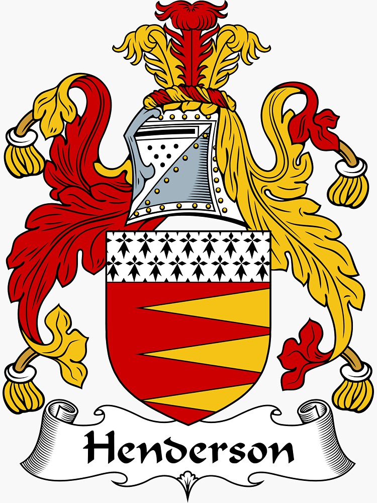 "Henderson Coat of Arms / Henderson Family Crest" Sticker for Sale by