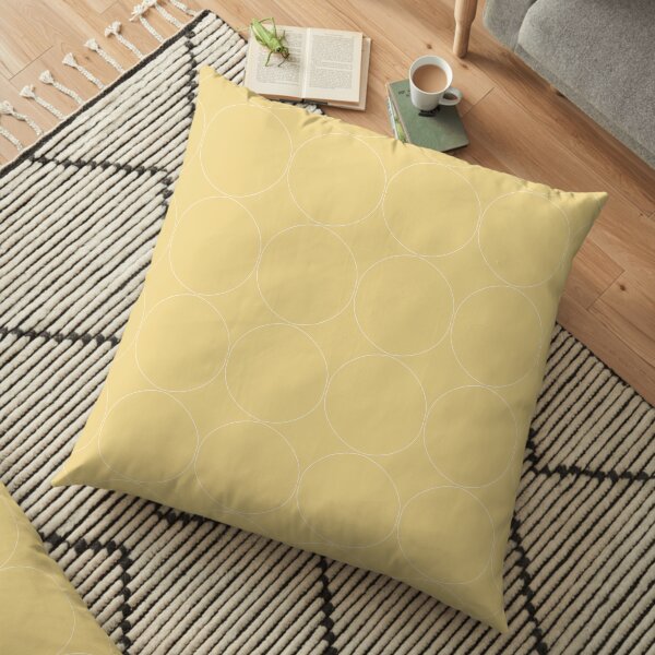 Cottagecore Yellow Circle Pattern Floor Pillow