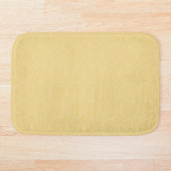 Cottagecore Yellow Circle Pattern Bath Mat