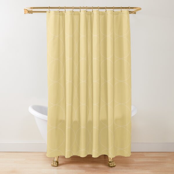 Cottagecore Yellow Circle Pattern Shower Curtain