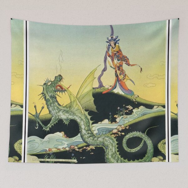 Item preview, princess and the  Dragon - virginia frances sterret fantasy artwork designed and sold by Vintage Designs +.