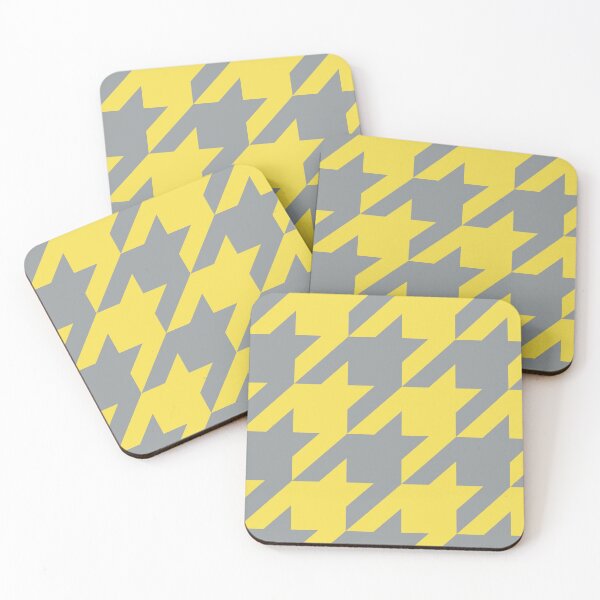 Item preview, Illuminating yellow Lemon Pantone 2021 Color of the year Ultimate Gray Houndstooth Large designed and sold by Feeling Artsy.