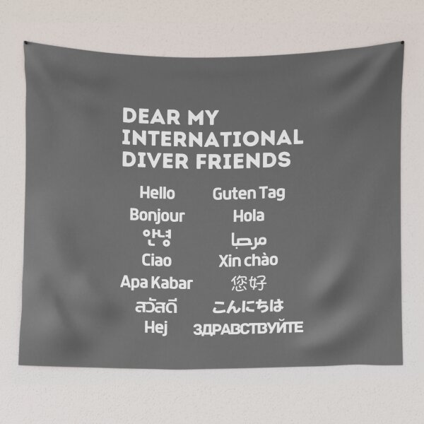 Item preview, Dear My International Diver Friends, Say Hello designed and sold by StudioAquaLumos.