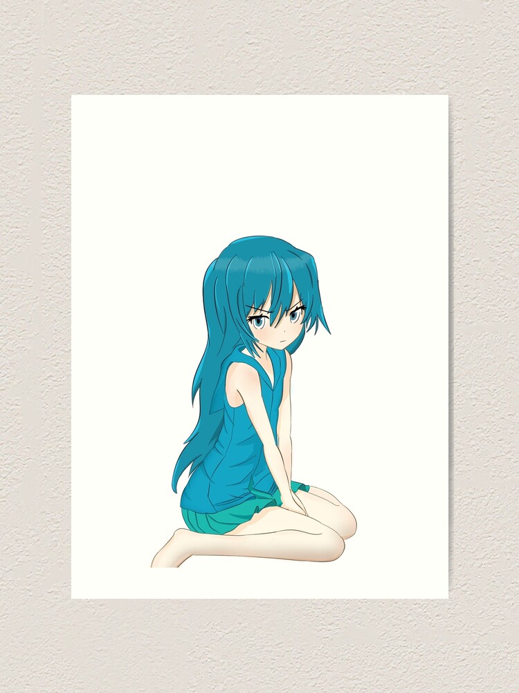 "Anime Girl kneeling" Art Print by PygmyWalrus | Redbubble