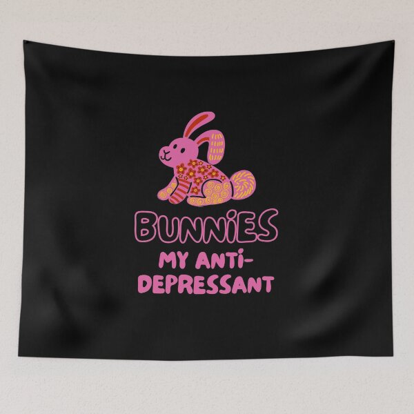 Item preview, Bunny Therapy Depression Anxiety Lover Foodie Animals Pets Sarcastic Funny Meme Cute Gift Happy Fun Introvert Awkward Geek Hipster Silly Inspirational Motivational Birthday Present designed and sold by EpsilonEridani.