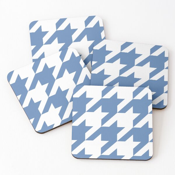 Item preview, White and Pacific Coast Blue Houndstooth Large designed and sold by Feeling Artsy.