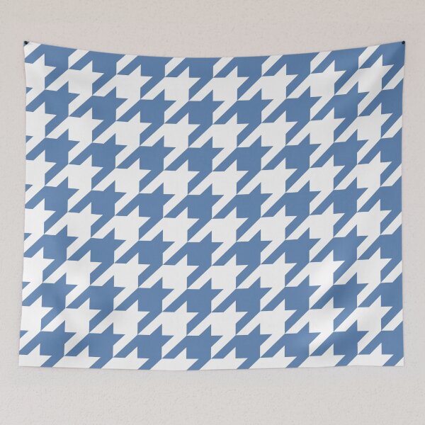 Item preview, White and Pacific Coast Blue Houndstooth Large designed and sold by Feeling Artsy.