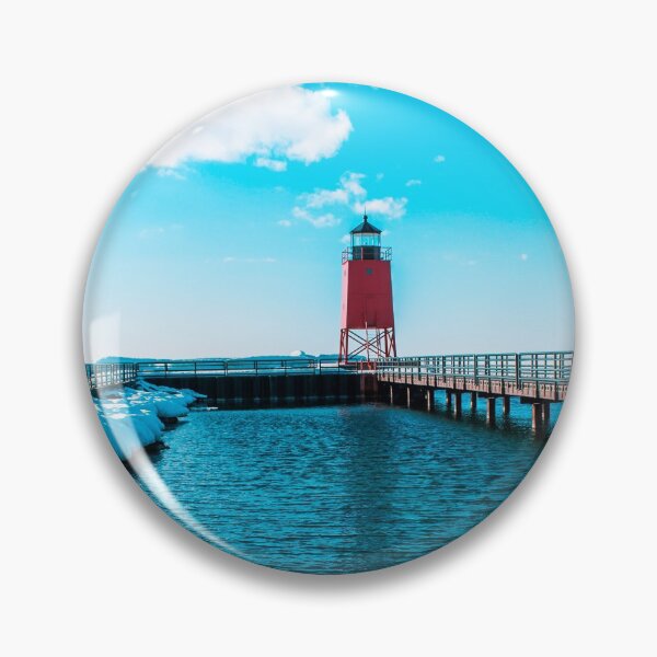 Item preview, Melting ice sheets near the light house in Charlevoix Michigan designed and sold by Michael Deemer.