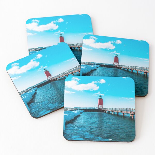 Item preview, Melting ice sheets near the light house in Charlevoix Michigan designed and sold by Michael Deemer.