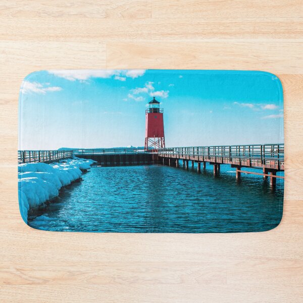 Item preview, Melting ice sheets near the light house in Charlevoix Michigan designed and sold by Michael Deemer.