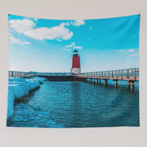 Item preview, Melting ice sheets near the light house in Charlevoix Michigan designed and sold by Michael Deemer.