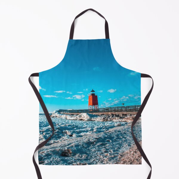 Item preview, A view of the South Pier Light house and the ice dunes off of Lake Michigan in Charlevoix MI designed and sold by Michael Deemer.