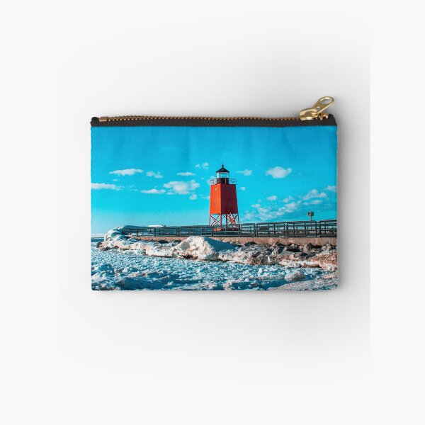 Item preview, A view of the South Pier Light house and the ice dunes off of Lake Michigan in Charlevoix MI designed and sold by Michael Deemer.