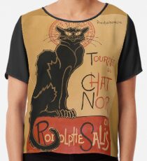 Le Chat Noir - Die schwarze Katze Chiffontop