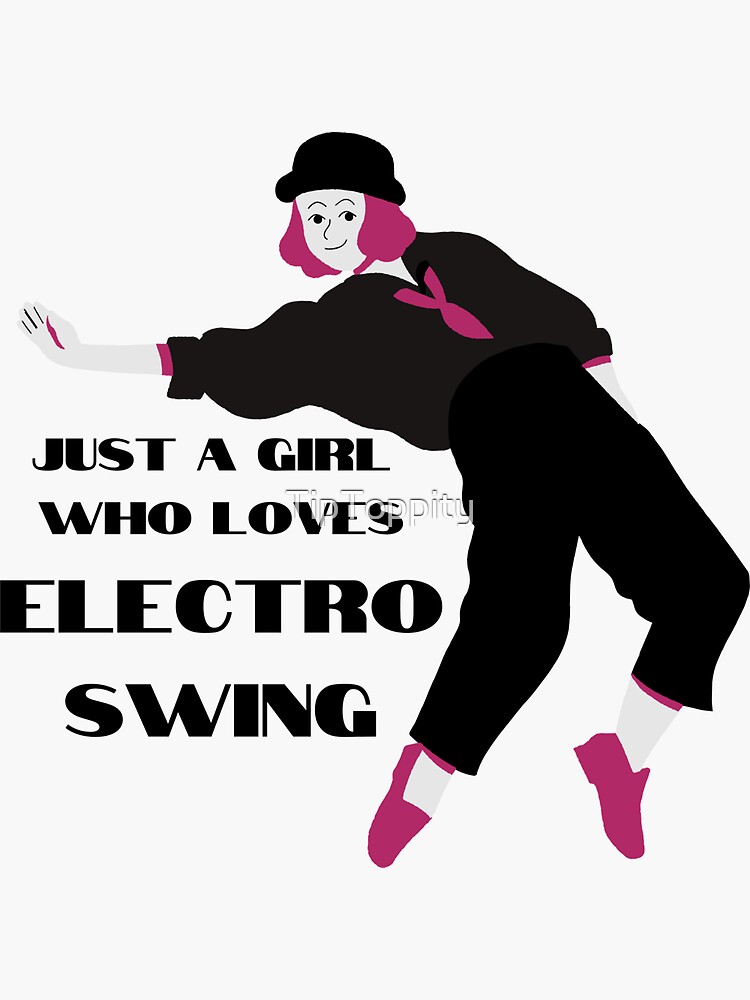 "Electro Swing Dance Girl Black" Sticker for Sale by TipToppity Redbubble