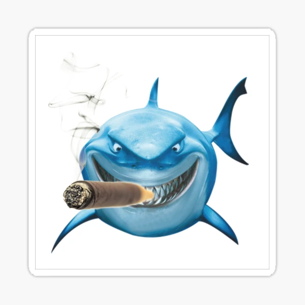 cigarette shark shark smoking Sticker