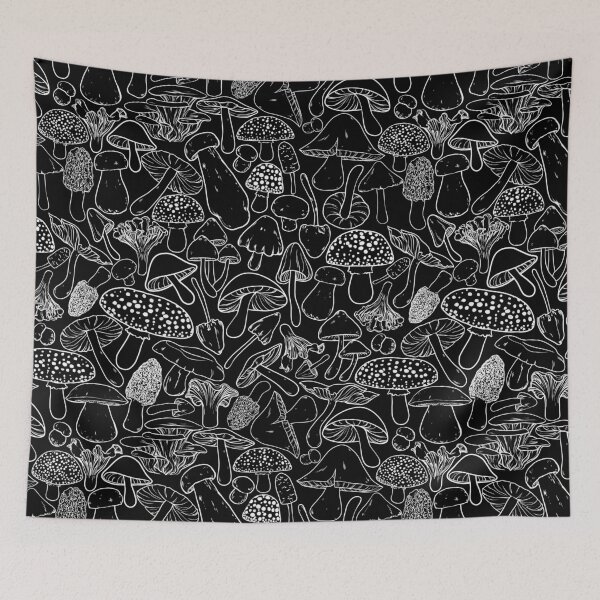 Item preview,  All The Mushrooms on Black designed and sold by Paisley Yazel.