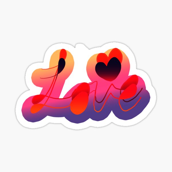 Hand-made colorful Valentine's design Sticker