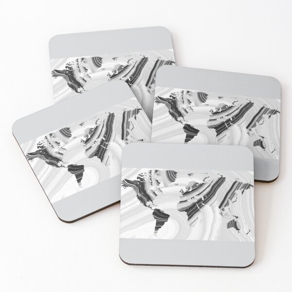 Item preview, Black And White Marbled World Map - Sharon Cummings designed and sold by Sharon Cummings Art.