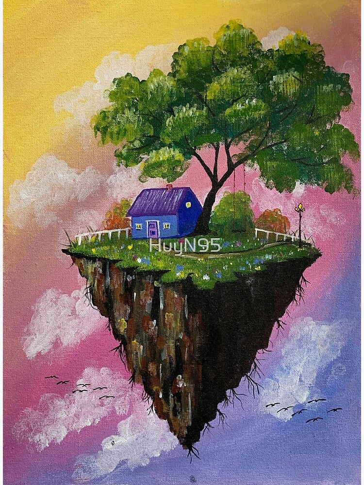"Flying Island house Acrylic Painting" Poster for Sale by HuyN95