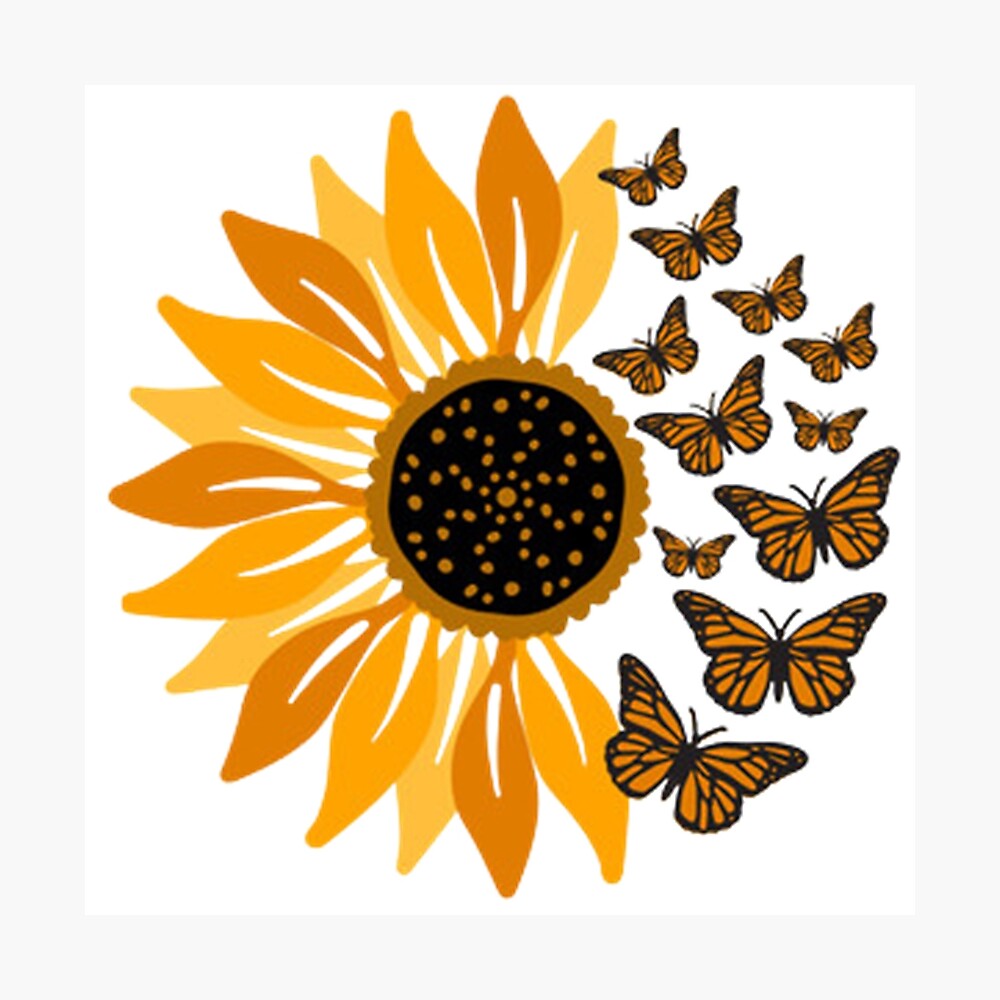 Póster «arte de girasol con mariposa» de Fashion-Trends | Redbubble