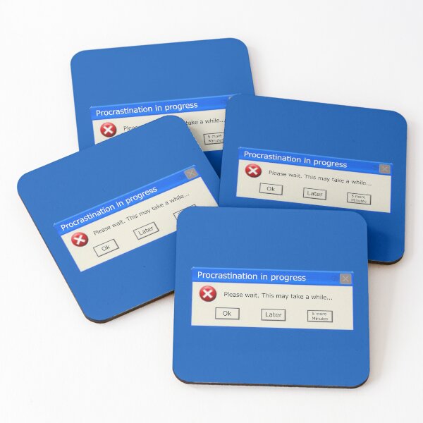 Item preview,  Procrastination in progress, pop-up window - blue background designed and sold by BusInACan.