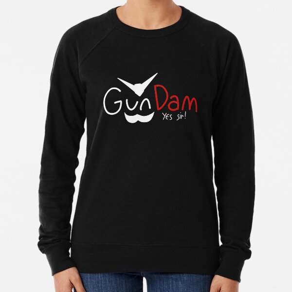 Gundam Yes Sir! Mustache! Lightweight Sweatshirt