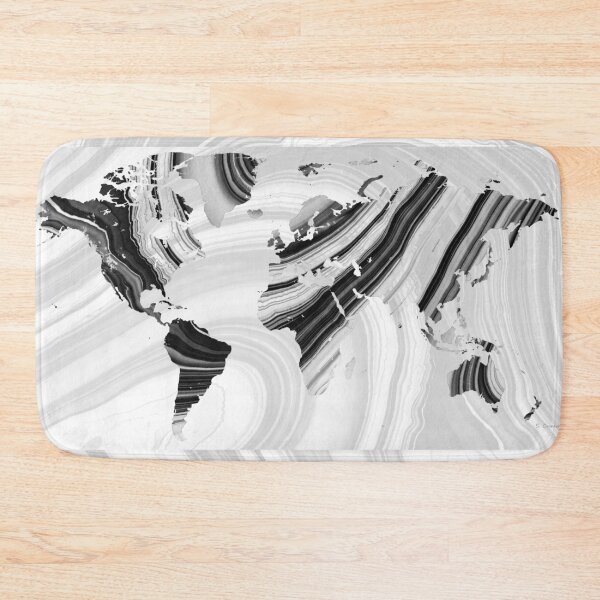 Item preview, Black And White Marbled World Map - Sharon Cummings designed and sold by Sharon Cummings Art.