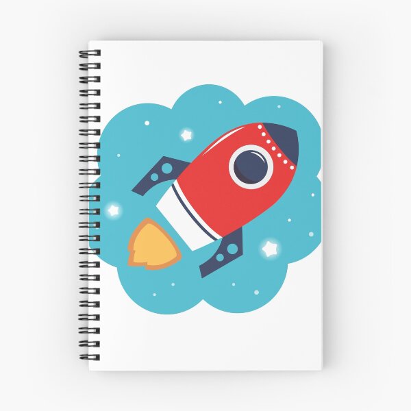 Item preview, Spaceship or Rocket in Blue Cloud designed and sold by Bee and Glow Illustrations Shop.